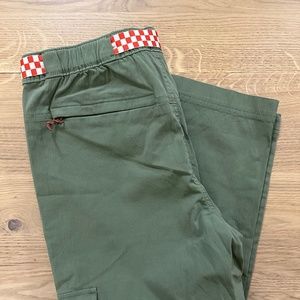 THE GREAT. Green Pants with Red Accents